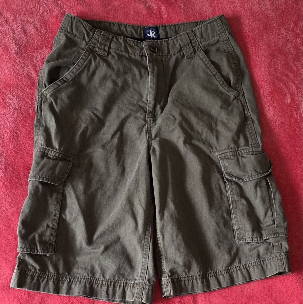 Jkhaki Boys Cotton Cargo Shorts Size 18